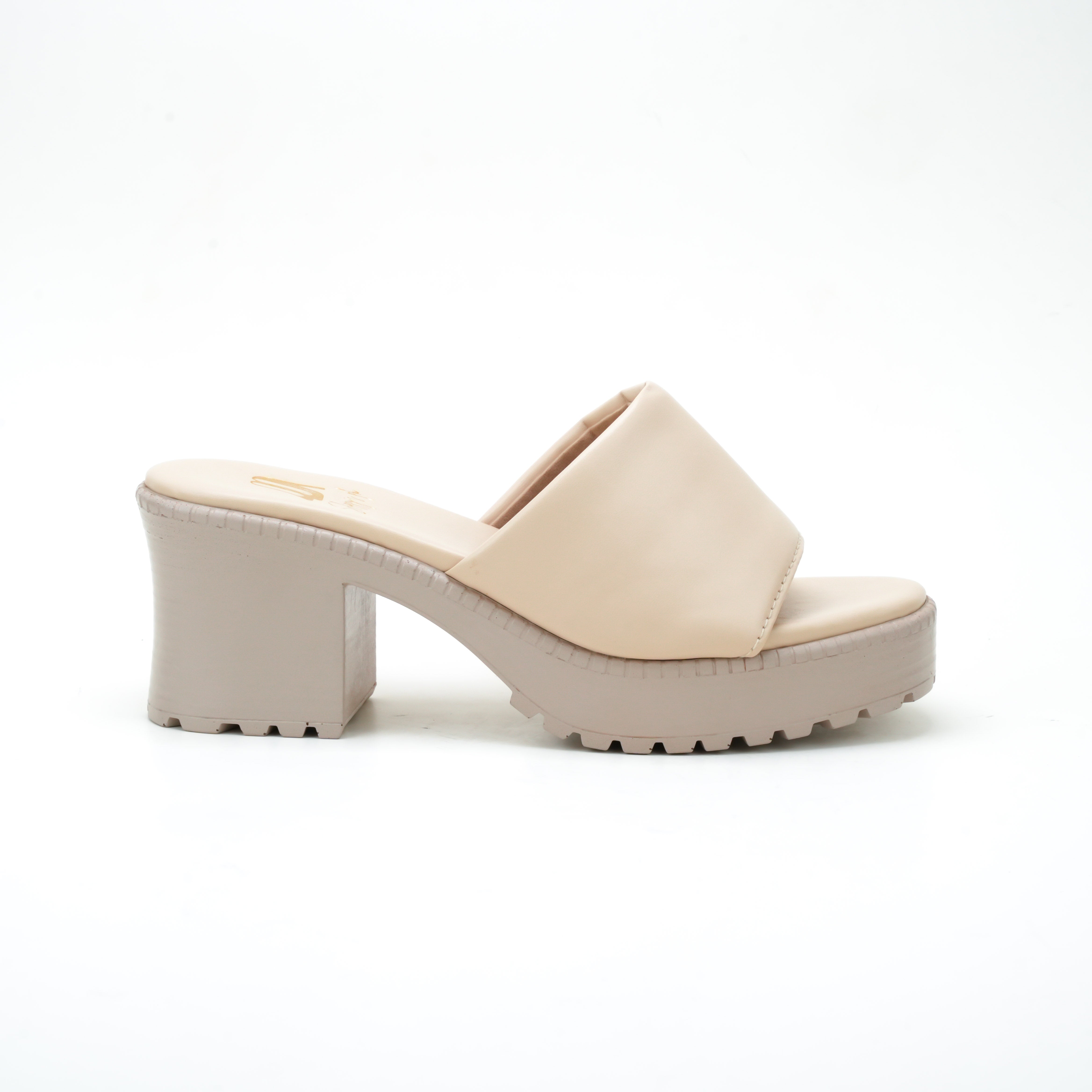 BARELY BEIGE BLOCK HEELS