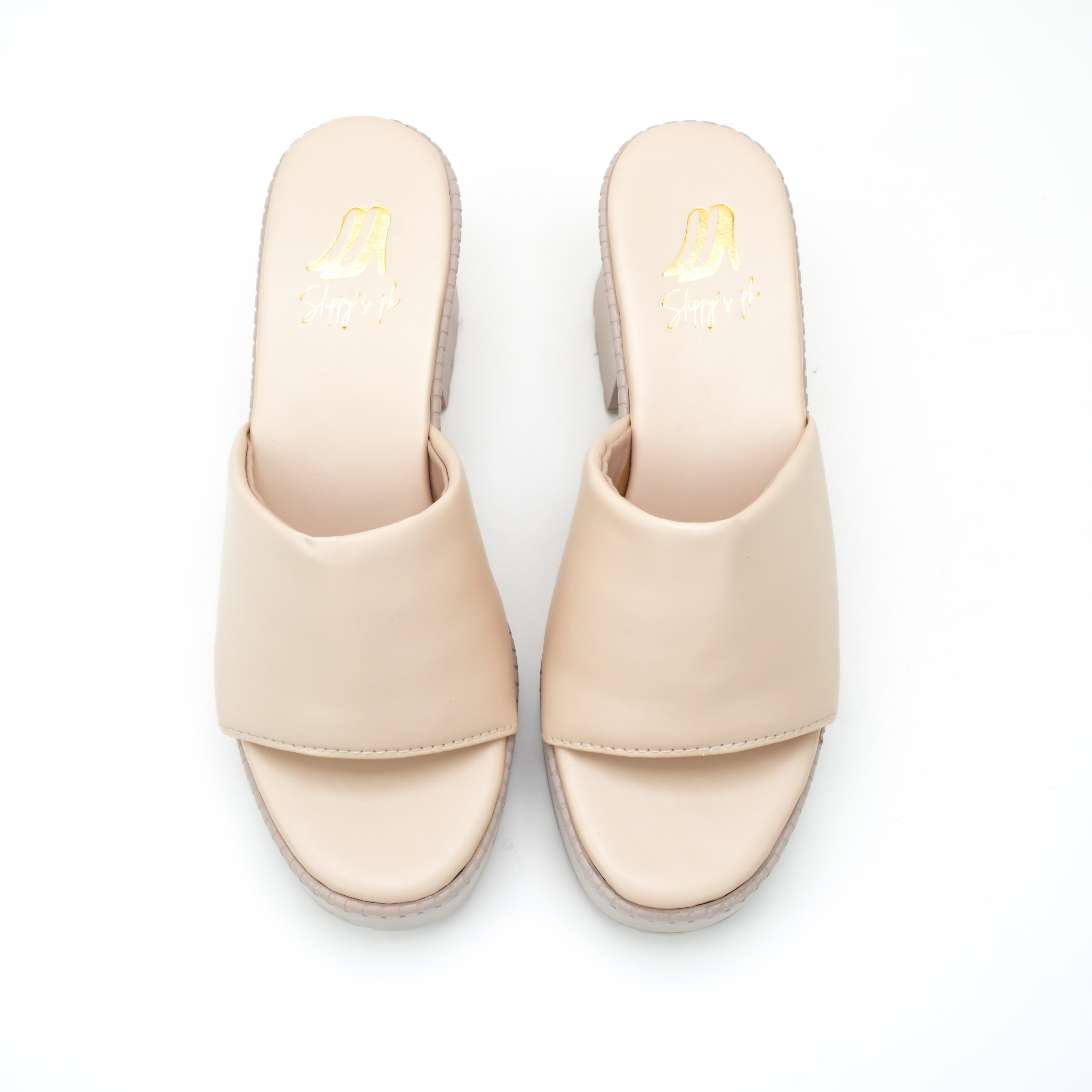 BARELY BEIGE BLOCK HEELS