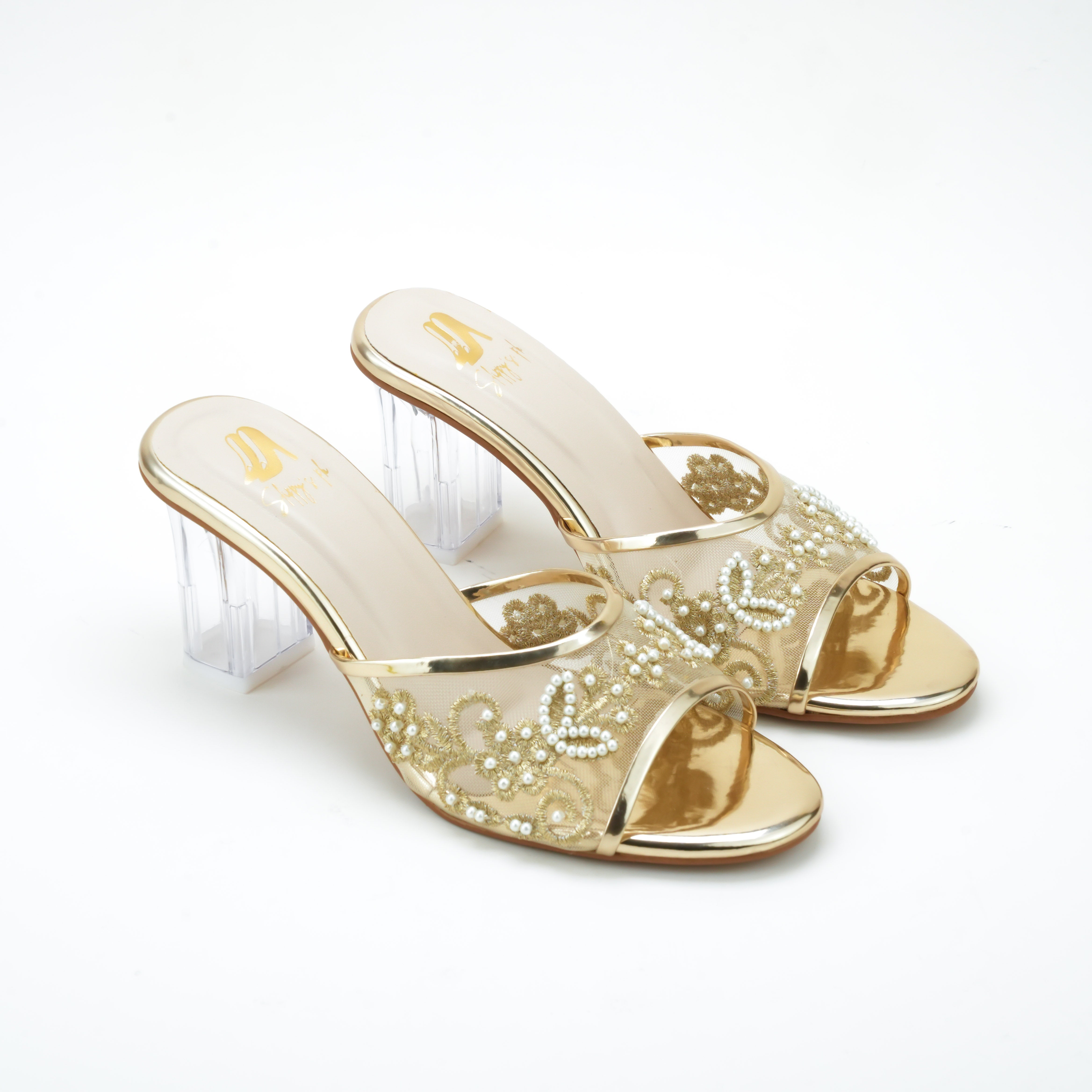 CRYSTAL PEARL BLOOM HEEL