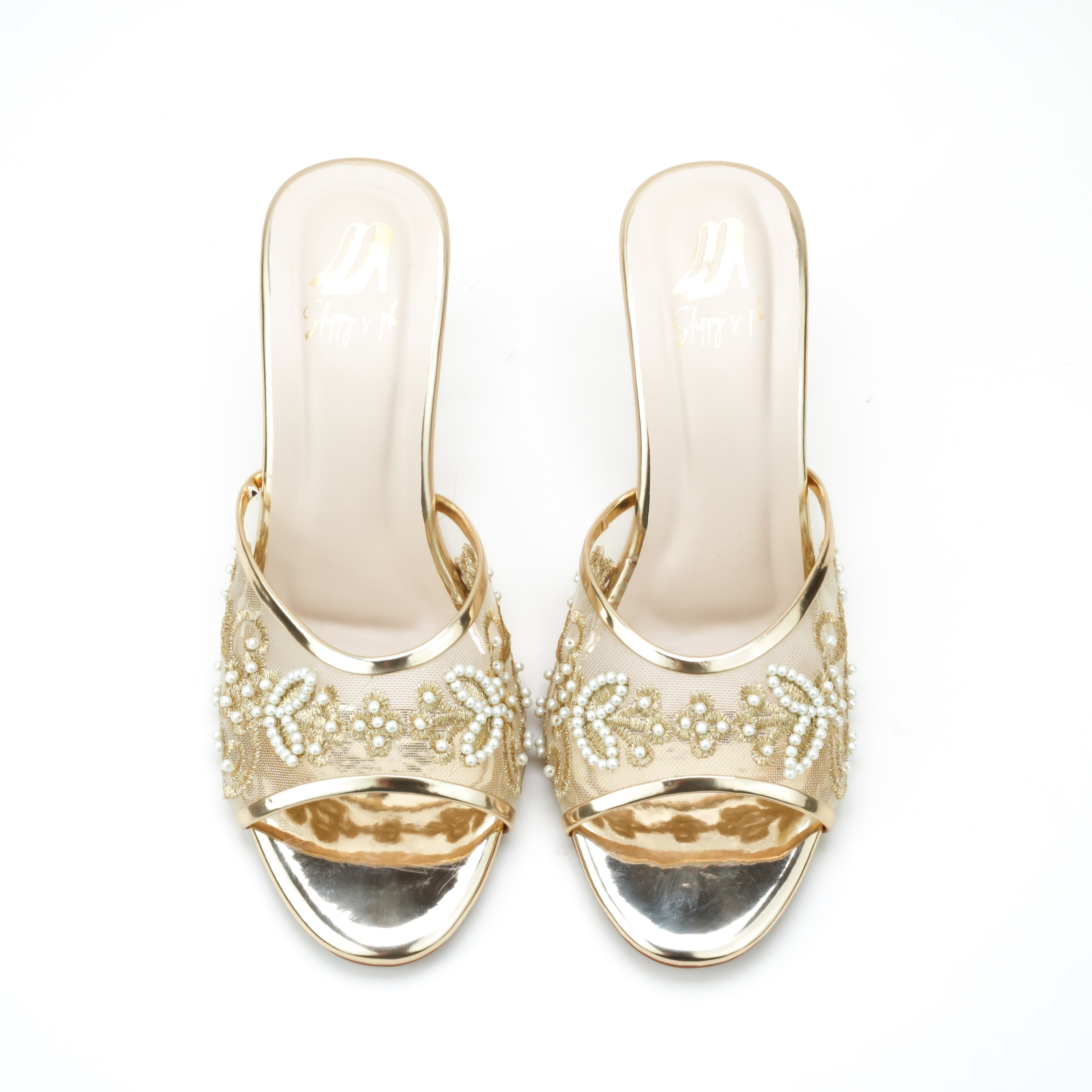 CRYSTAL PEARL BLOOM HEEL