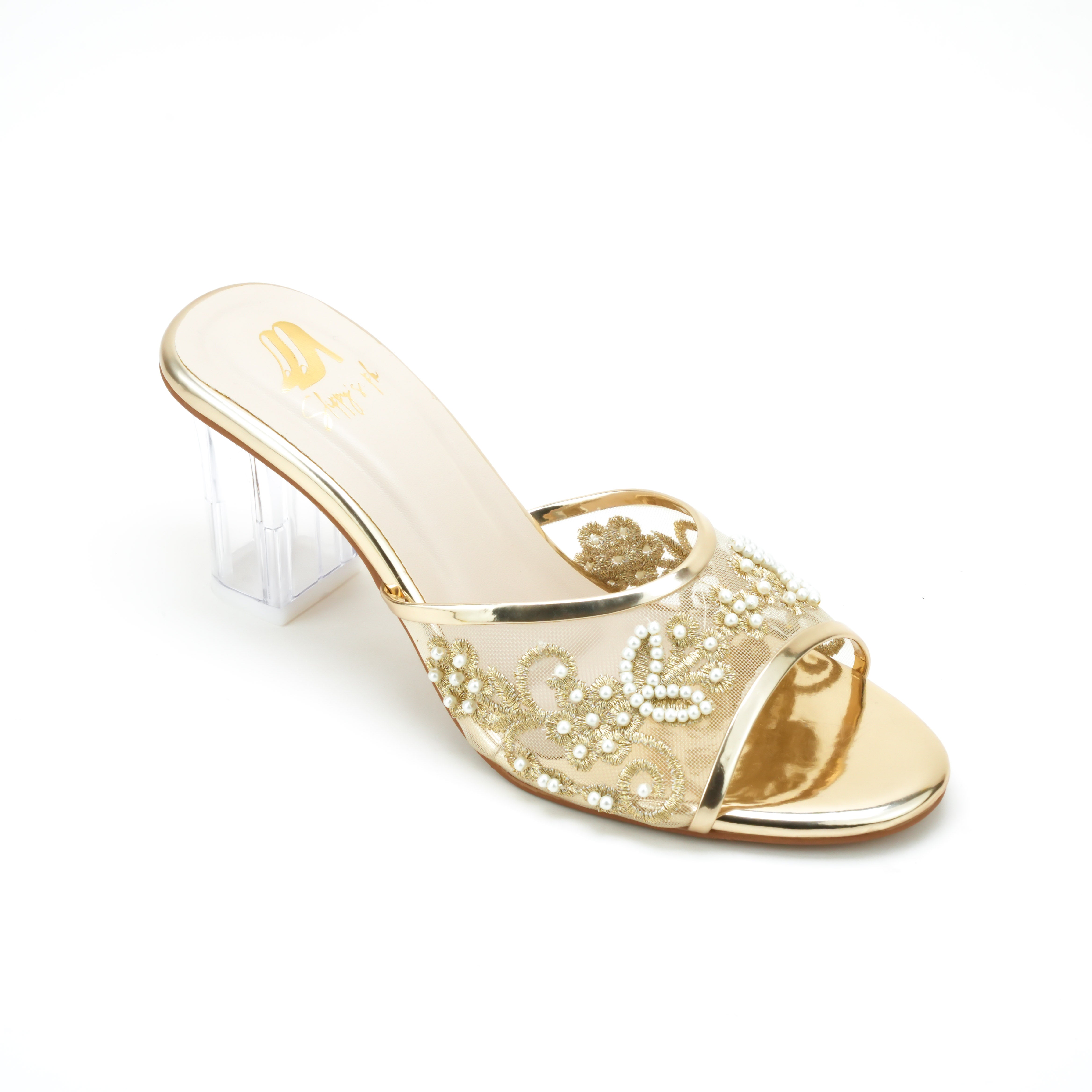 CRYSTAL PEARL BLOOM HEEL